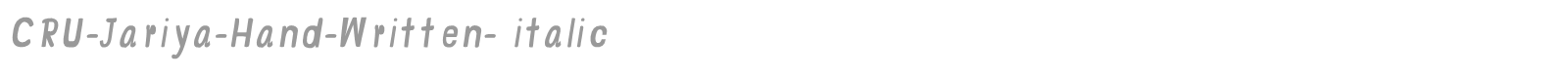 CRU-Jariya-Hand-Written-italic- font preview